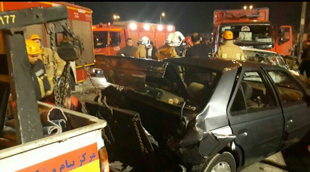 تصادف شدید در بزرگراه شهید یاسینی تهران