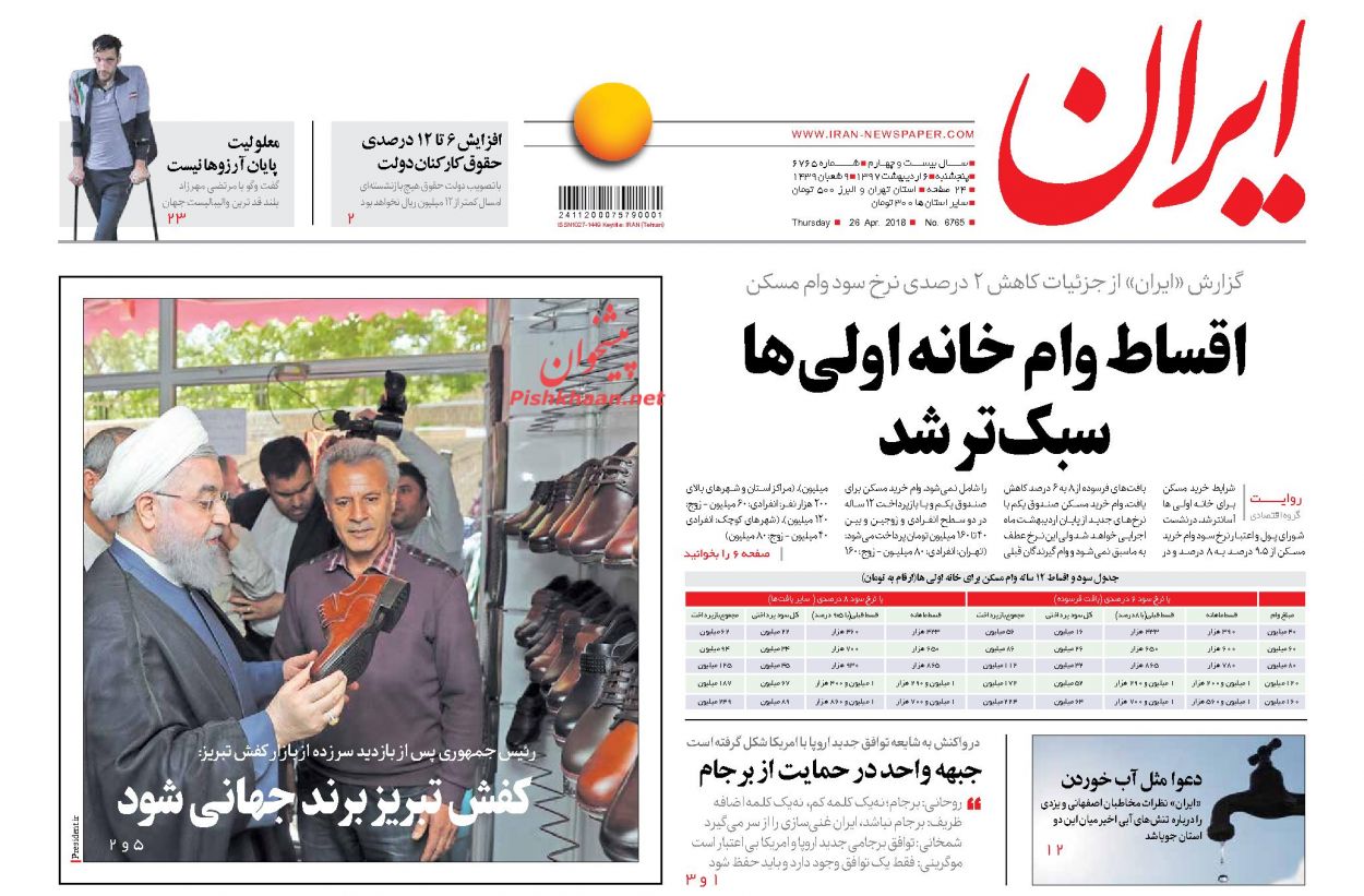 صفحه اول روزنامه‌های مهم کشور / پنجشنبه ۶ اردیبهشت ۹۷
