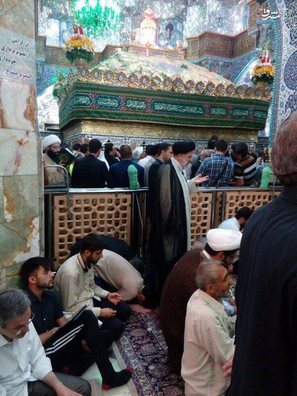 عکس/ نماز شب حجت‌الاسلام رئیسی در حرم حضرت معصومه (س)