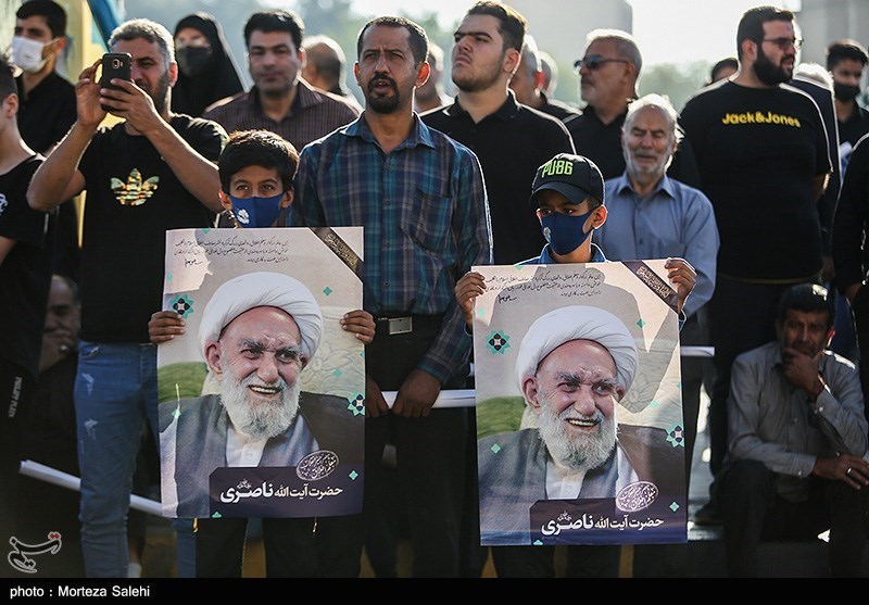 مراسم تشییع آیت‌الله ناصری/ گزارش تصویری