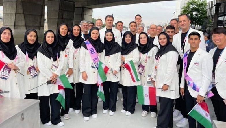 رژه کاروان ایران در افتتاحیه المپیک +ویدیو