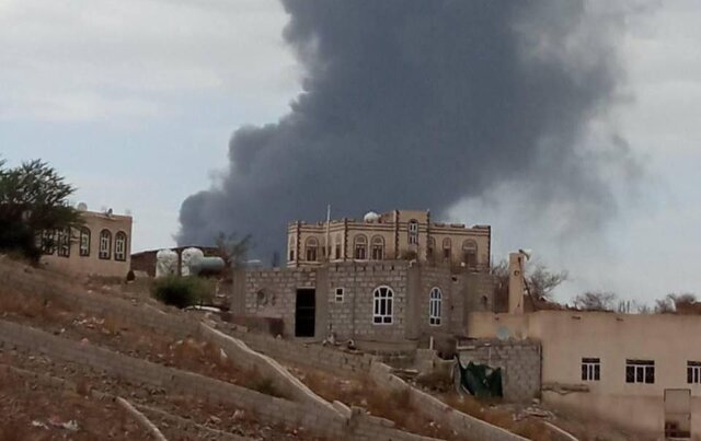 حمله هوایی اسرائیل به فرودگاه صنعا +ویدیو