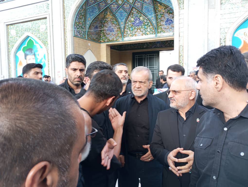 حضور پزشکیان در مراسم شهدای قرارگاه مرکزی خاتم