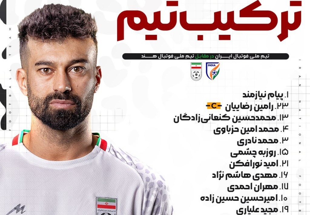 رضاییان و کنعانی در ترکیب ایران برابر هند